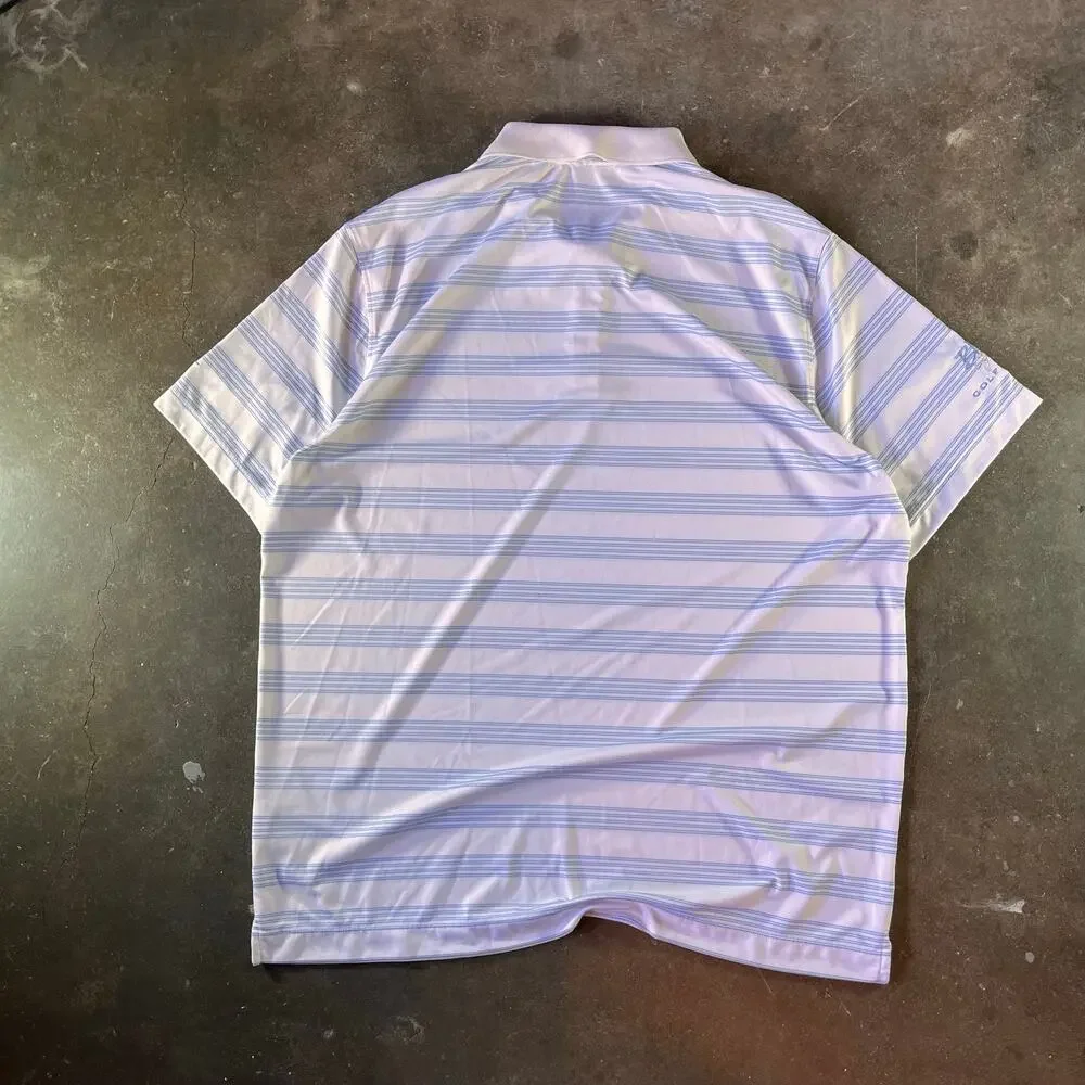 Modern Nike golf blue/white striped athletic golf polo dri fit shirt men’s xl